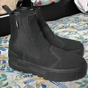 Puma Black Chelsea-Style Platform Boots